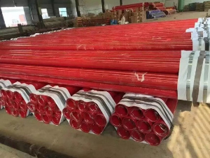 紅色內(nèi)外涂塑鋼管
